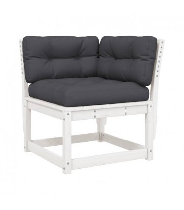 vidaXL 5 Piece Garden Sofa Set with Cushions White Solid Wood Pine