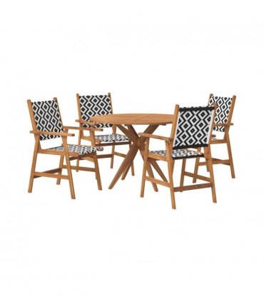 vidaXL Garden Dining Set | Natural wood | Solid Acacia Wood | Standard | Durable — Size: 110 x 75 cm