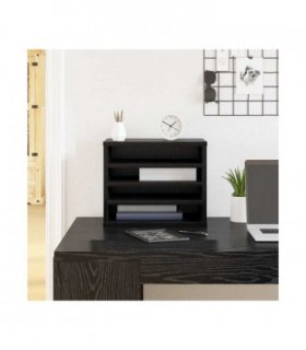 vidaXL Desk Organiser Black Oak 36 x 26 x 29.5 cm Engineered Wood