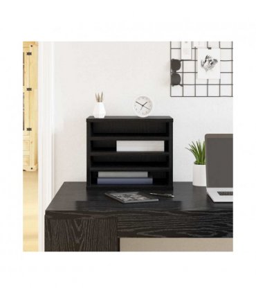 vidaXL Desk Organiser Black Oak 36 x 26 x 29.5 cm Engineered Wood