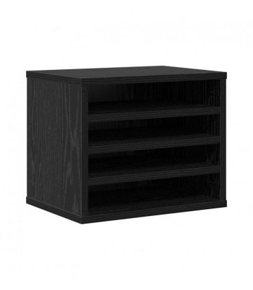 vidaXL Desk Organiser Black Oak 36 x 26 x 29.5 cm Engineered Wood