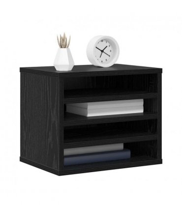 vidaXL Desk Organiser Black Oak 36 x 26 x 29.5 cm Engineered Wood