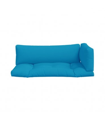 vidaXL Pallet Cushions 3 pcs Light Blue Fabric