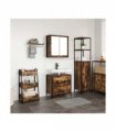 vidaXL 2 Piece Bathroom Furniture Set Smoked Oak Engineered Wood — V0672219351