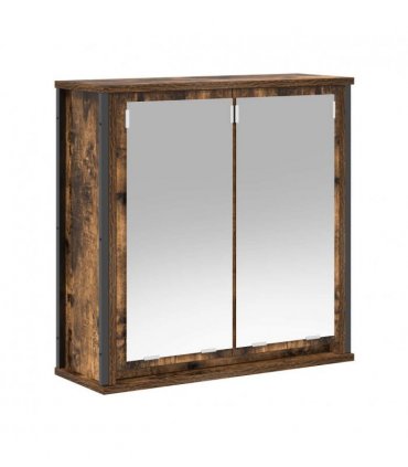 vidaXL 2 Piece Bathroom Furniture Set Smoked Oak Engineered Wood — V0672219351