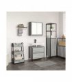 vidaXL 2 Piece Bathroom Furniture Set Grey Sonoma Engineered Wood — V0672219352