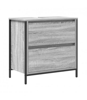 vidaXL 2 Piece Bathroom Furniture Set Grey Sonoma Engineered Wood — V0672219352