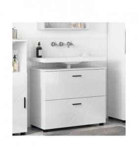 vidaXL Bathroom Cabinet with Drawer High Gloss White 76.5 x 35 x 64 cm