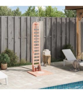 vidaXL Outdoor Shower 223 cm Solid Douglas Wood and Stainless Steel — Colour: Natural douglas
