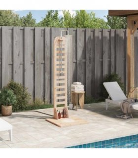 vidaXL Outdoor Shower 223 cm Solid Pine Wood and Stainless Steel — Colour: Natural pine