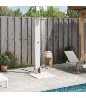 vidaXL Outdoor Shower 214.5 cm Solid Pine Wood and Stainless Steel — Colour: White pine