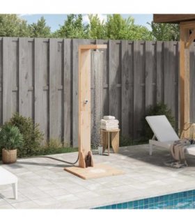 vidaXL Outdoor Shower 210 cm Solid Pine Wood and Stainless Steel — Colour: Natural pine