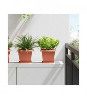 vidaXL Plant Pots 24 pcs Brick Red 20 x 20 x 16 cm Plastic