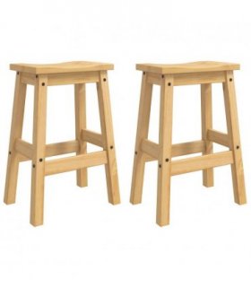 VidaXL Bar Stool 2 pcs Honey Wax 44 x 30 x 63 cm Solid-Pine