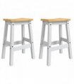 VidaXL Bar Stool 2 pcs White and Honey Wax 44 x 30 x 63 cm Solid-Pine