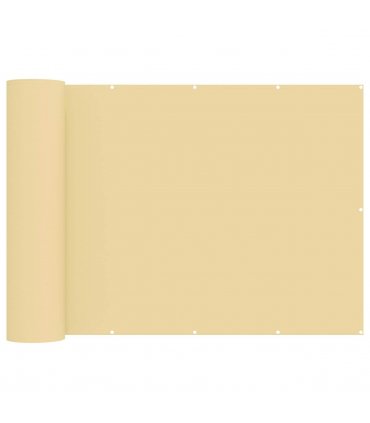 vidaXL Balcony Privacy Screen 1.2 x 25 m Fabric with PU Coated Beige