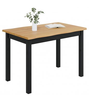 VidaXL Dining Table EKAI Black 112 x 70 x 76.5 cm Solid Pine Wood