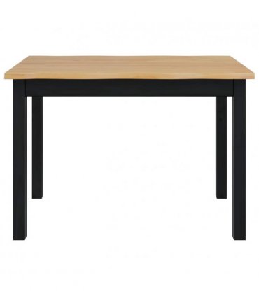 VidaXL Dining Table EKAI Black 112 x 70 x 76.5 cm Solid Pine Wood