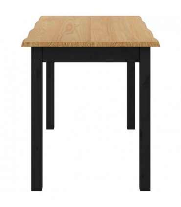 VidaXL Dining Table EKAI Black 112 x 70 x 76.5 cm Solid Pine Wood