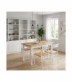 VidaXL Dining Table EKAI White 112 x 70 x 76.5 cm Solid Pine Wood