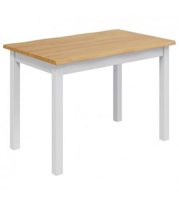VidaXL Dining Table EKAI White 112 x 70 x 76.5 cm Solid Pine Wood