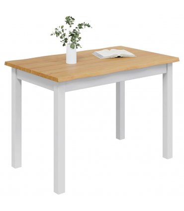 VidaXL Dining Table EKAI White 112 x 70 x 76.5 cm Solid Pine Wood