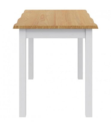 VidaXL Dining Table EKAI White 112 x 70 x 76.5 cm Solid Pine Wood