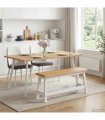 VidaXL Dining Bench EKAI White 91.5 x 29 x 45.5 cm Solid Pine Wood