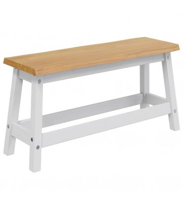 VidaXL Dining Bench EKAI White 91.5 x 29 x 45.5 cm Solid Pine Wood