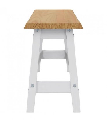 VidaXL Dining Bench EKAI White 91.5 x 29 x 45.5 cm Solid Pine Wood