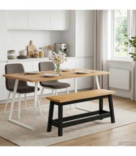 VidaXL Dining Bench EKAI Black 91.5 x 29 x 45.5 cm Solid Pine Wood