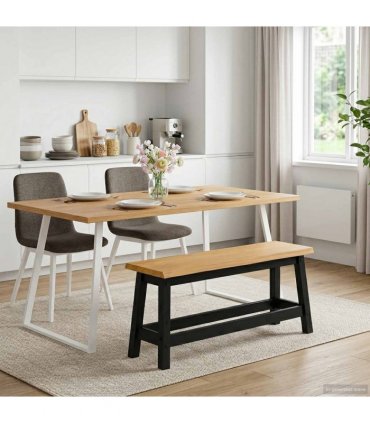 VidaXL Dining Bench EKAI Black 91.5 x 29 x 45.5 cm Solid Pine Wood