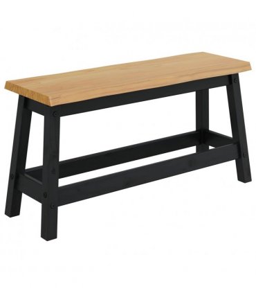 VidaXL Dining Bench EKAI Black 91.5 x 29 x 45.5 cm Solid Pine Wood