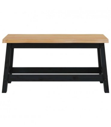 VidaXL Dining Bench EKAI Black 91.5 x 29 x 45.5 cm Solid Pine Wood