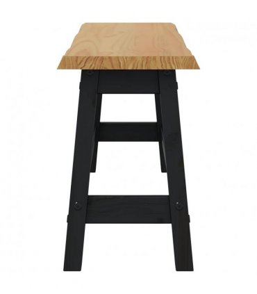 VidaXL Dining Bench EKAI Black 91.5 x 29 x 45.5 cm Solid Pine Wood