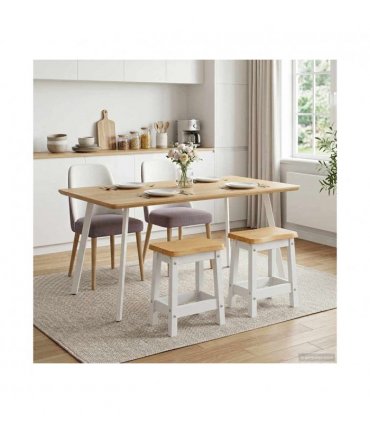 VidaXL Bar Stool EKAI 2 pcs White 40 x 29 x 45.5 cm Solid Pine Wood