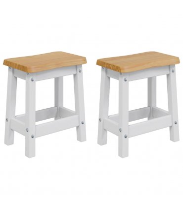 VidaXL Bar Stool EKAI 2 pcs White 40 x 29 x 45.5 cm Solid Pine Wood