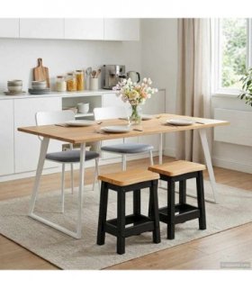 VidaXL Bar Stool EKAI 2 pcs Black 40 x 29 x 45.5 cm Solid Pine Wood