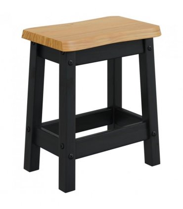 VidaXL Bar Stool EKAI 2 pcs Black 40 x 29 x 45.5 cm Solid Pine Wood