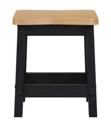 VidaXL Bar Stool EKAI 2 pcs Black 40 x 29 x 45.5 cm Solid Pine Wood