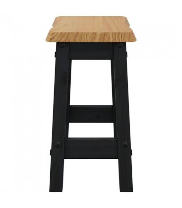 VidaXL Bar Stool EKAI 2 pcs Black 40 x 29 x 45.5 cm Solid Pine Wood