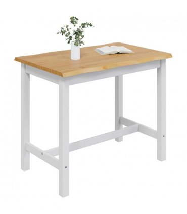 VidaXL High Bar Table EKAI White 112 x 70 x 91 cm Solid Pine Wood
