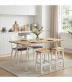 VidaXL High Bar Stool EKAI 2 pcs White 40 x 29 x 63 cm Solid Pine Wood