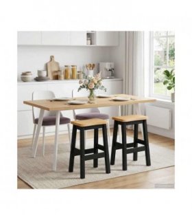 VidaXL High Bar Stool EKAI 2 pcs Black 40 x 29 x 63 cm Solid Pine Wood