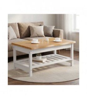 VidaXL Coffee Table EKAI White 100 x 60 x 45.5 cm Solid Pine Wood