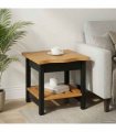 VidaXL Side Table EKAI Black 50 x 50 x 45.5 cm Solid Pine Wood