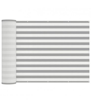 vidaXL Balcony Privacy Screen 150 x 300 cm Fabric with PU Coated — Colour: Light grey and white