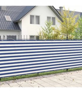 vidaXL Balcony Privacy Screen 180 x 300 cm Fabric with PU Coated — Colour: Blue and white