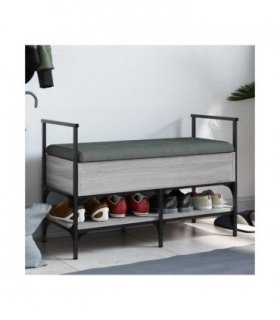 vidaXL Shoe Bench Grey Sonoma 85.5x42x57.5 cm Engineered Wood