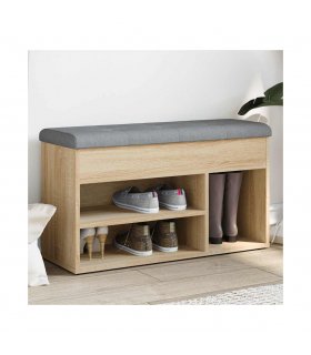 vidaXL Shoe Bench Sonoma Oak 82x32x45.5 cm Engineered Wood